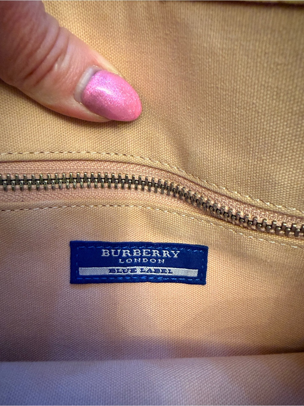 Burberry Brown Plaid Tote with Tan Leather Trim - Picture 10 of 12
